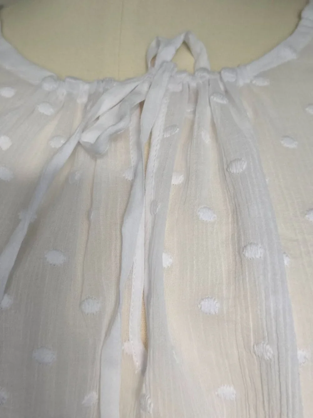 J.Crew Drawstring Waist Top Featherweight Voile Swiss Dot Blouse NWT Size M